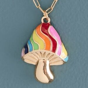 Rainbow Mushroom and Daisy Layered Necklace, NWT 🌈 🌼 🍄